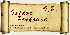 Isidor Perković vizit kartica